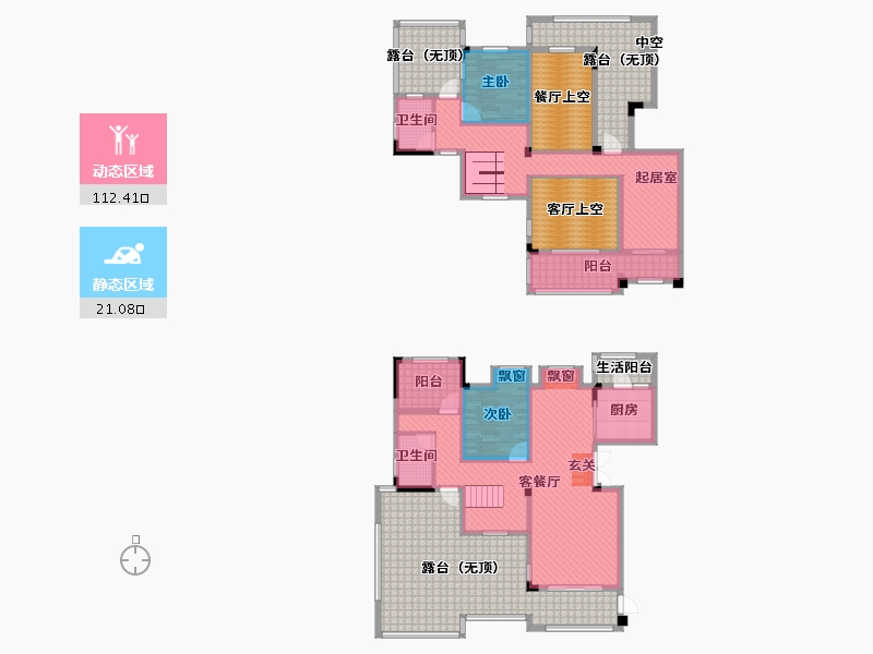 重庆-重庆市-中科中央公园-205.64-户型库-动静分区