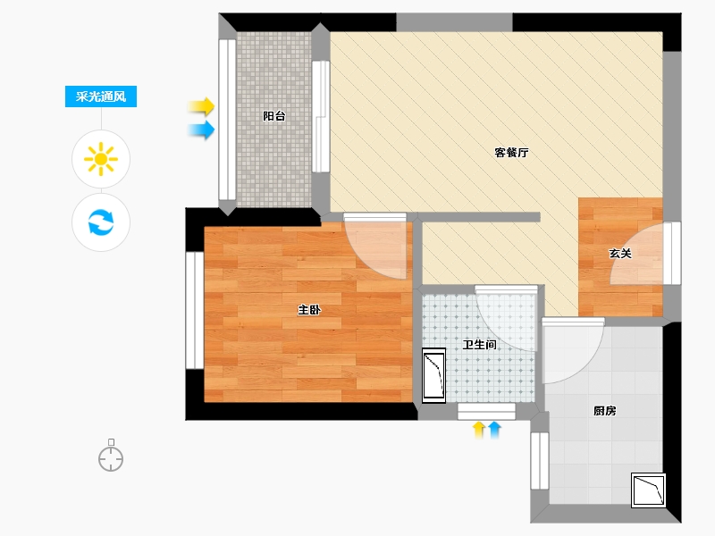 广东省-佛山市-万科金域国际花园7座2栋-31.17-户型库-采光通风