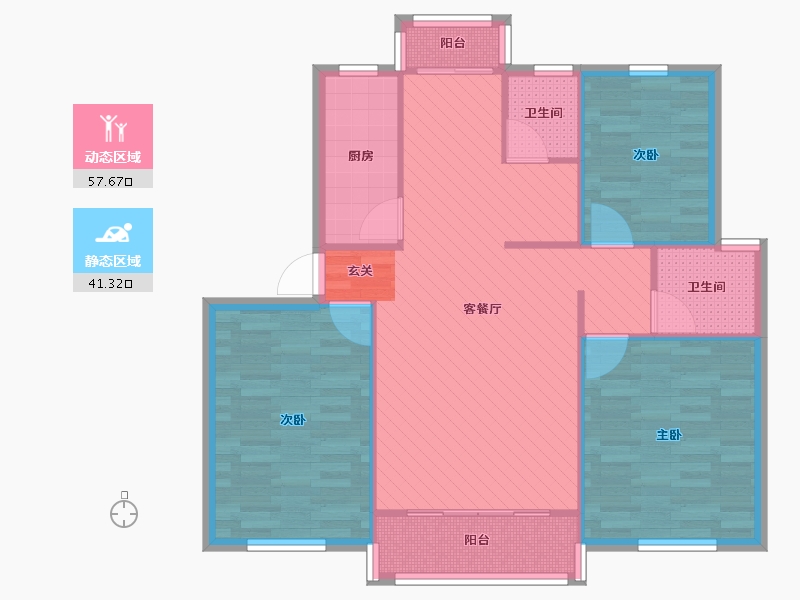 上海-上海市-绿波城-89.17-户型库-动静分区