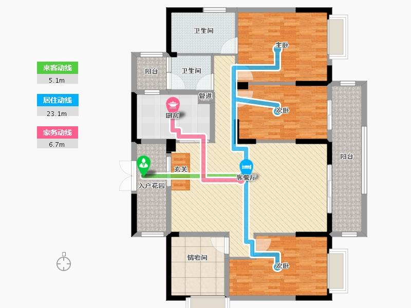 湖南省-湘西土家族苗族自治州-万利世家-136.80-户型库-动静线