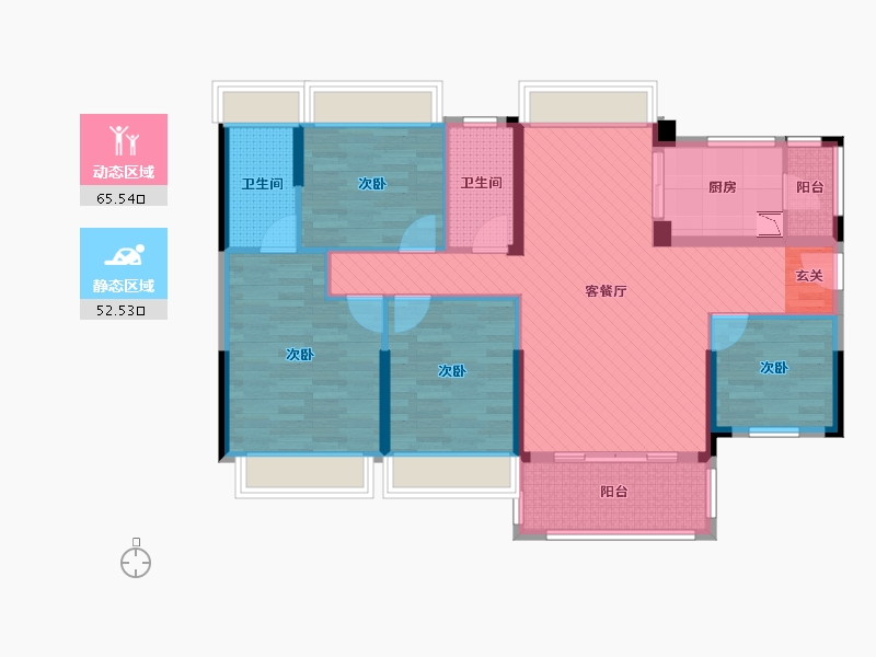 广东省-惠州市-西林美岸-104.18-户型库-动静分区