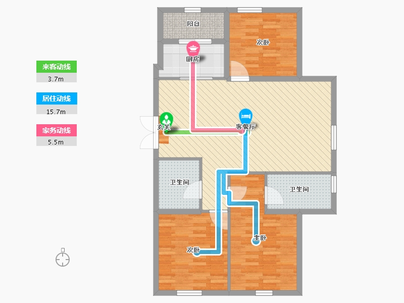 黑龙江省-哈尔滨市-东方新天地-87.22-户型库-动静线