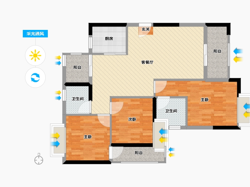 福建省-三明市-建发燕郡-83.19-户型库-采光通风