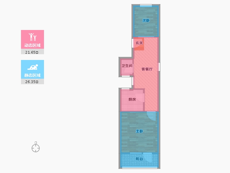 北京-北京市-芳园里北区甲17号楼-41.66-户型库-动静分区