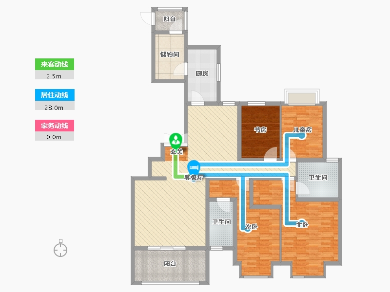 陕西省-西安市-普华浅水湾-133.44-户型库-动静线