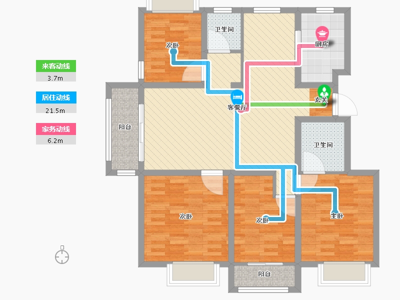 山东省-菏泽市-郓州家园-96.00-户型库-动静线