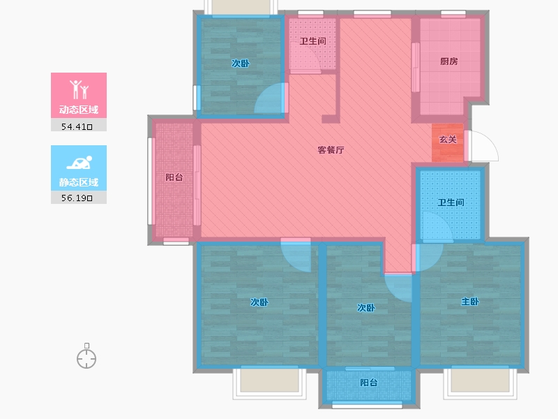 山东省-菏泽市-郓州家园-96.00-户型库-动静分区