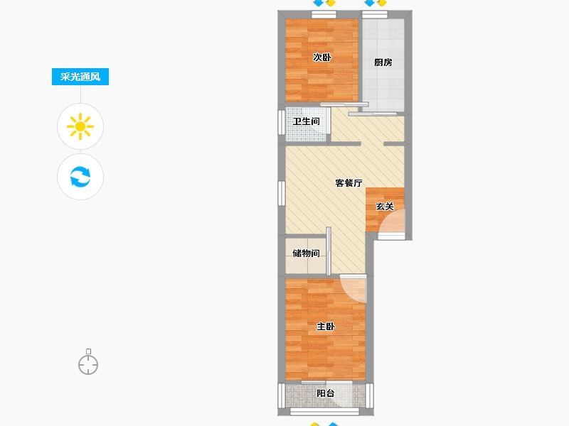北京-北京市-金蝉北里-37.61-户型库-采光通风