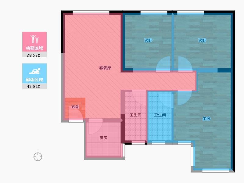 云南省-大理白族自治州-纳思城市春天-74.25-户型库-动静分区