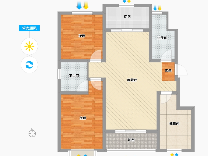 山西省-运城市-学府名都-89.76-户型库-采光通风