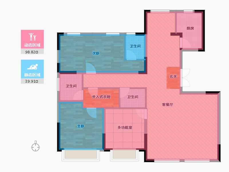 天津-天津市-远洋红熙郡-124.11-户型库-动静分区