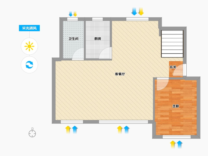 辽宁省-大连市-红星海珑筑-66.08-户型库-采光通风