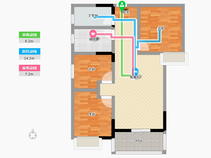 湖北省-十堰市-诗经花苑-79.56-户型库-动静线