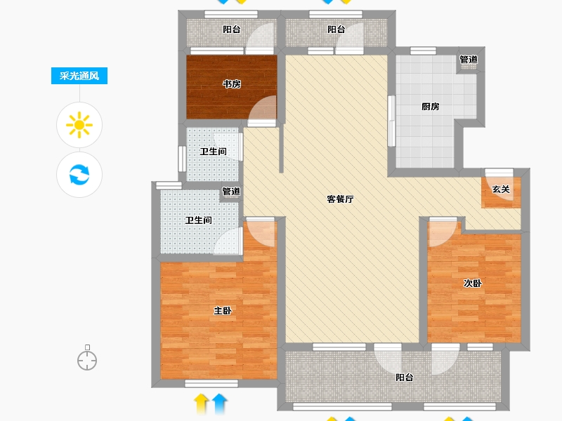 山东省-青岛市-天泰时光印象-99.06-户型库-采光通风