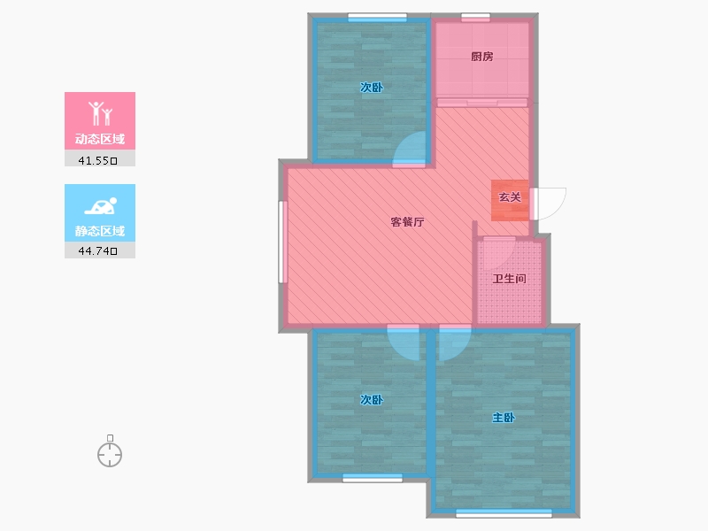 内蒙古自治区-赤峰市-富华天地-76.16-户型库-动静分区