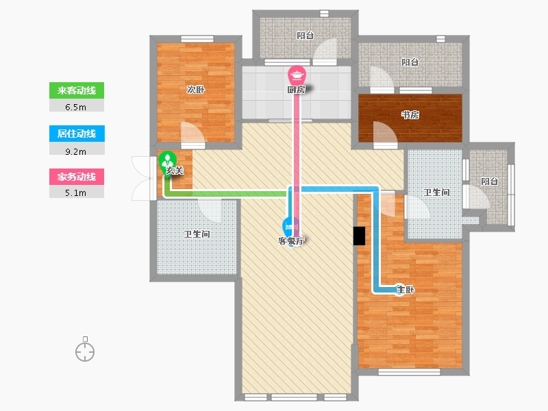 辽宁省-大连市-秀月麒林-114.94-户型库-动静线