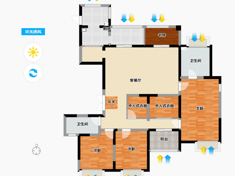 江苏省-苏州市-瞰湖花园-143.41-户型库-采光通风