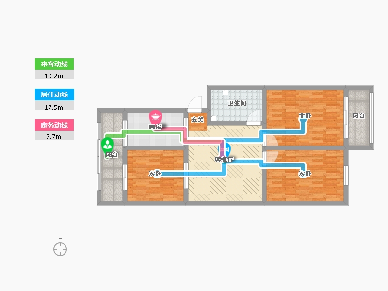 山西省-太原市-泽丰苑-85.46-户型库-动静线