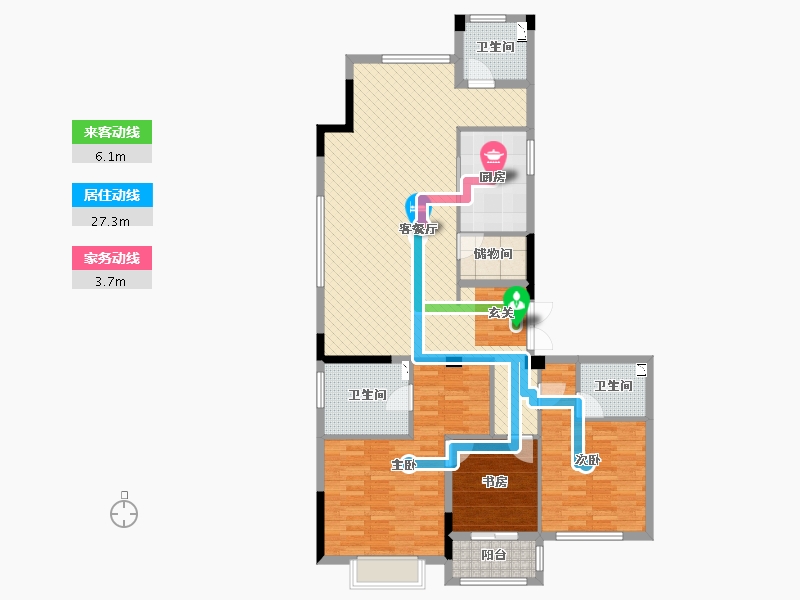 浙江省-金华市-圣奥杭府-123.97-户型库-动静线