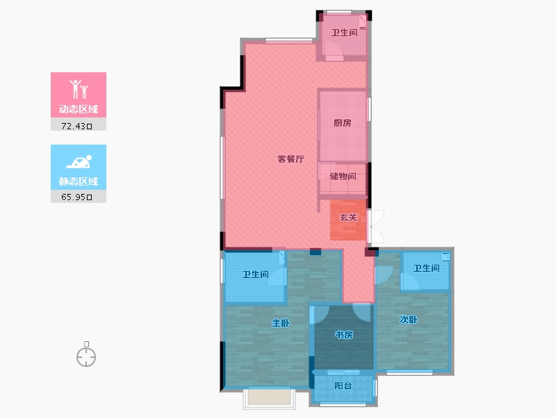 浙江省-金华市-圣奥杭府-123.97-户型库-动静分区