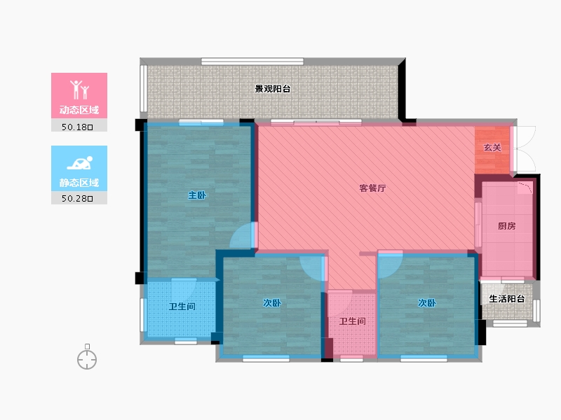 四川省-宜宾市-邦泰天玺-107.34-户型库-动静分区