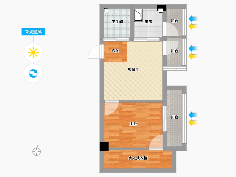 浙江省-宁波市-锦绣曙光-39.23-户型库-采光通风