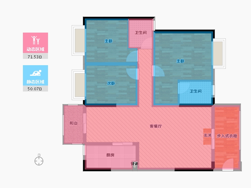 云南省-曲靖市-翰林国际-107.20-户型库-动静分区