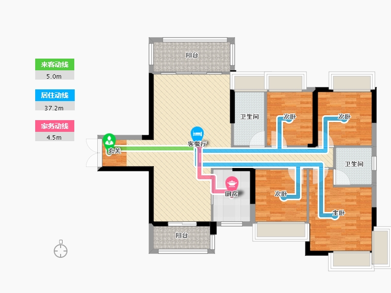 湖南省-衡阳市-雁城国际公馆-102.43-户型库-动静线