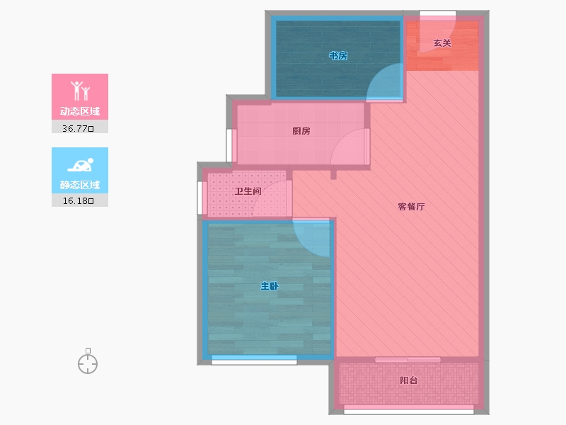 江苏省-南京市-麒麟山庄-46.83-户型库-动静分区