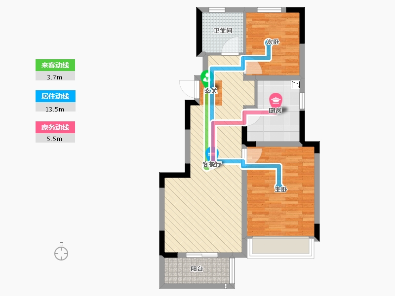 河南省-郑州市-思念果岭悦庄-65.09-户型库-动静线