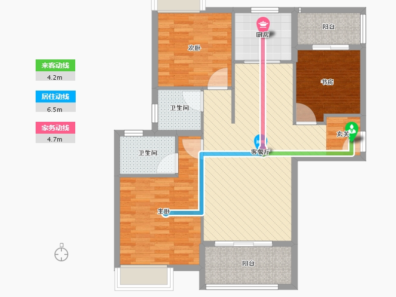 湖北省-黄冈市-晶帝学府世家-83.60-户型库-动静线