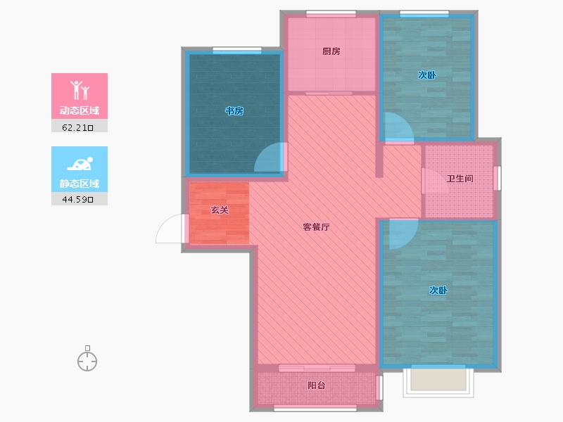 山西省-长治市-沁芳盛世-94.58-户型库-动静分区