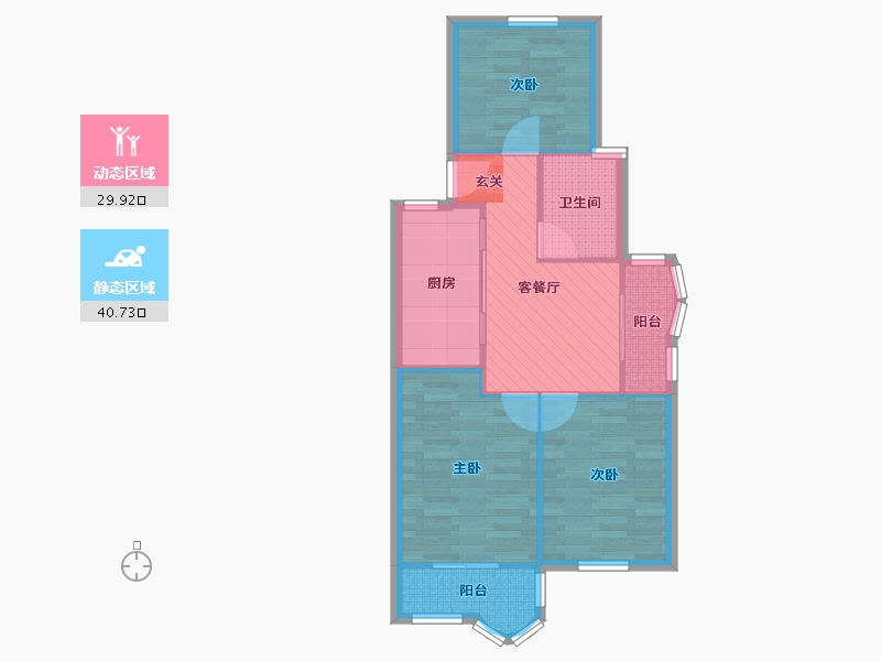 上海-上海市-上浦路201弄-62.58-户型库-动静分区