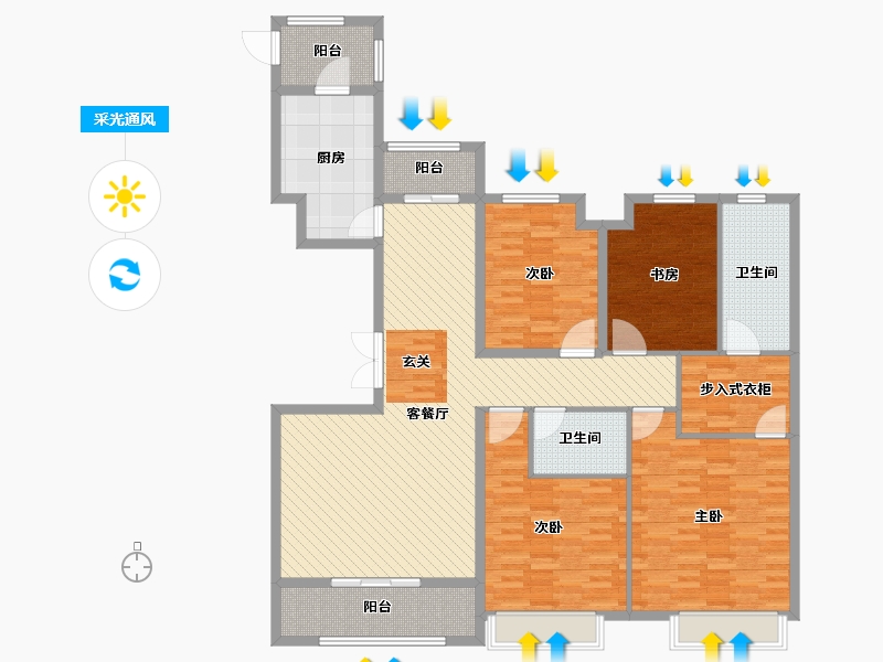 江苏省-徐州市-久隆澜桥-154.00-户型库-采光通风