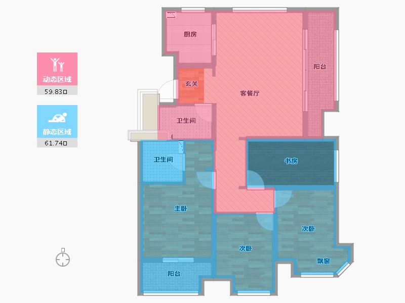 浙江省-杭州市-东方悦府-105.80-户型库-动静分区