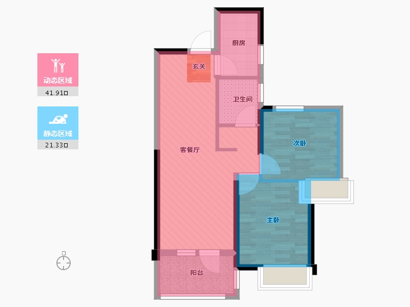 湖北省-武汉市-卧龙墨水湖边-55.00-户型库-动静分区