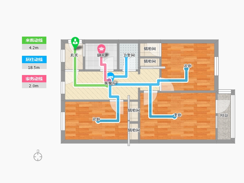 北京-北京市-黄庄小区-54.79-户型库-动静线