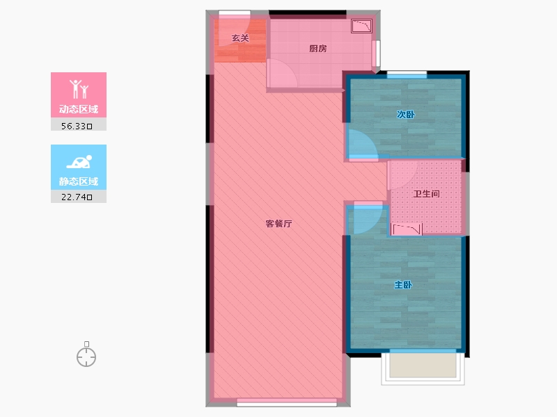 辽宁省-沈阳市-恒大御峰-71.00-户型库-动静分区