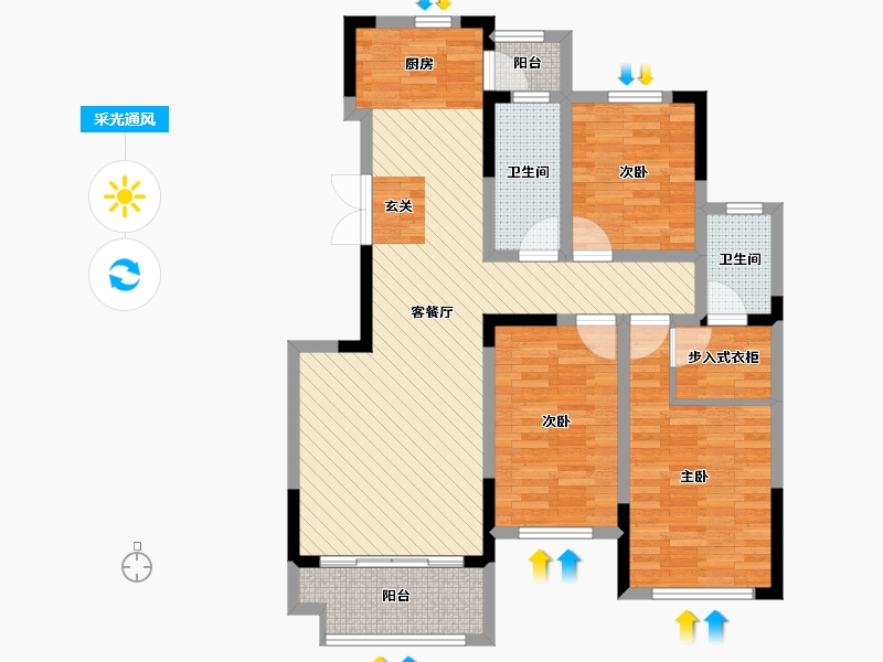 河南省-郑州市-君临天下二期-94.00-户型库-采光通风