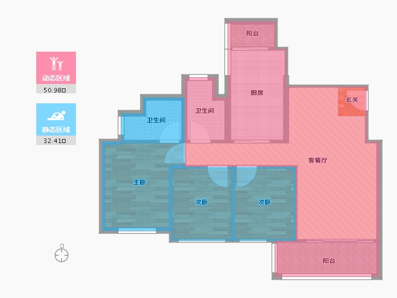 北京-北京市-ParcLife-74.00-户型库-动静分区