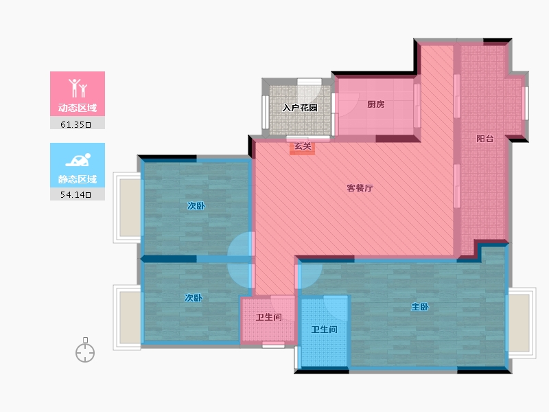 重庆-重庆市-金科中央公园城-105.00-户型库-动静分区