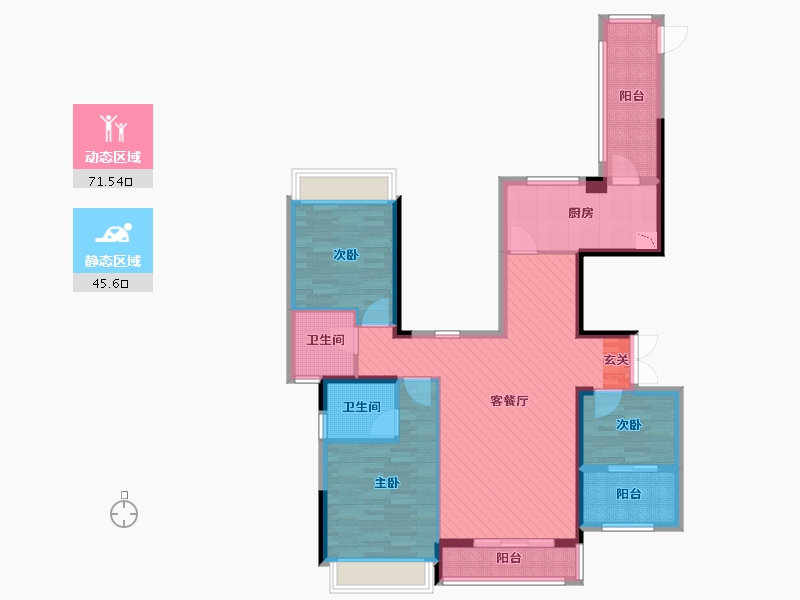 福建省-福州市-皇庭-102.44-户型库-动静分区