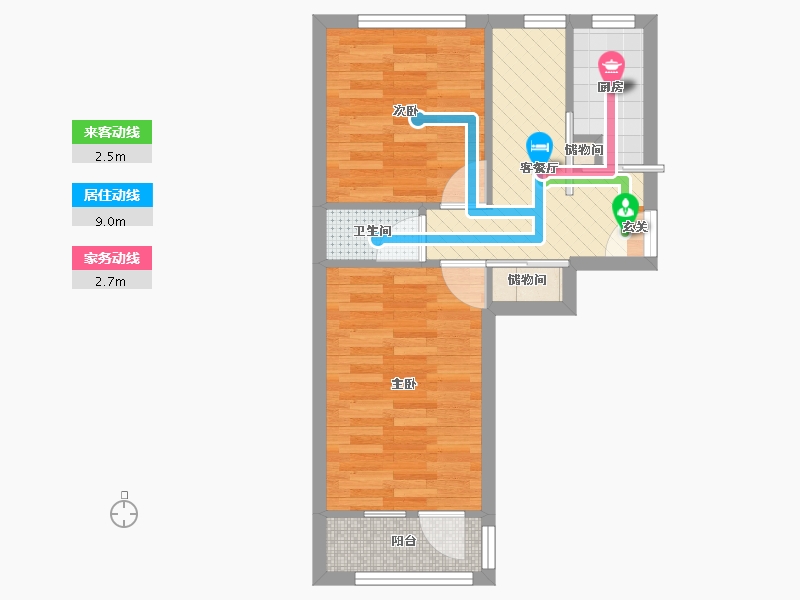 北京-北京市-定福庄北里2号院4号楼-41.30-户型库-动静线