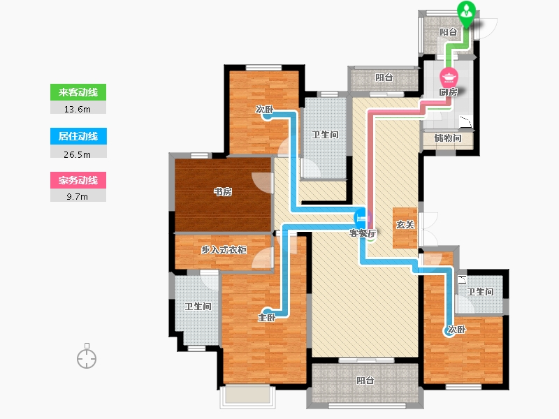 浙江省-嘉兴市-宏润花园-166.00-户型库-动静线