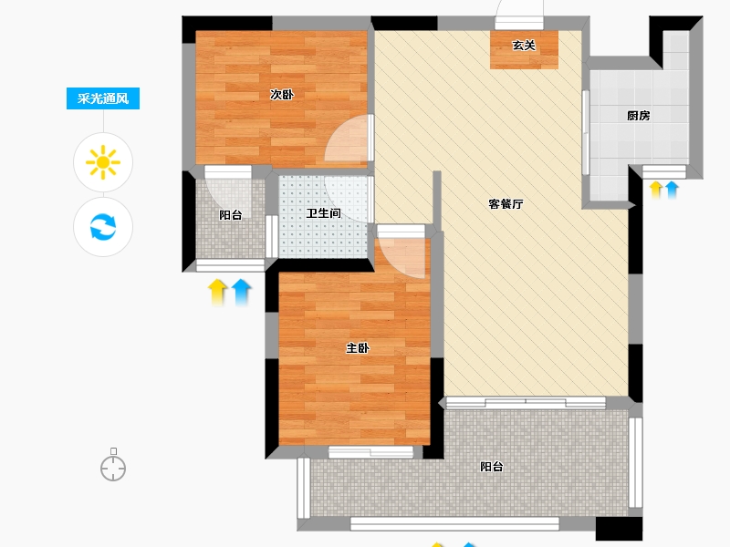 湖南省-张家界市-天门壹号-58.58-户型库-采光通风