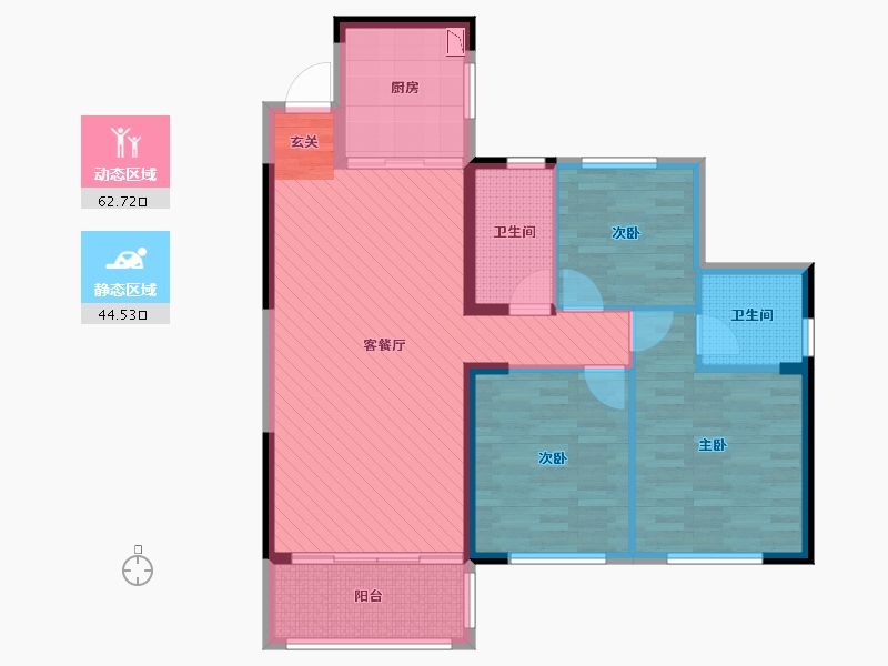 湖南省-常德市-墨池新天地-95.15-户型库-动静分区