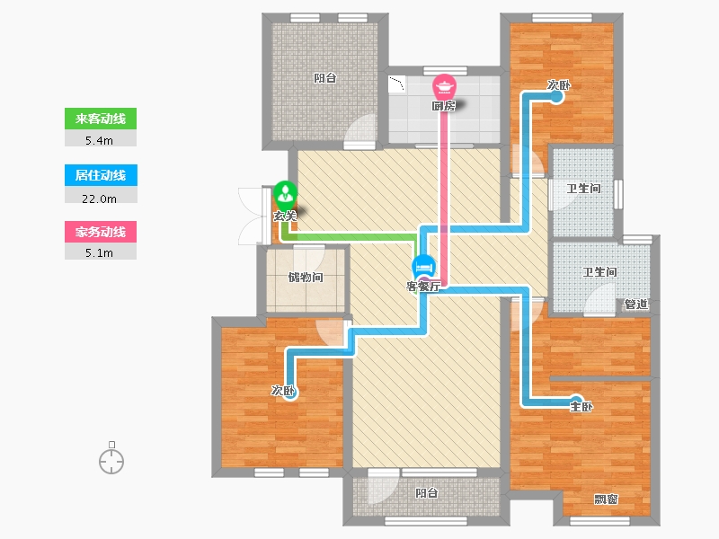 黑龙江省-双鸭山市-香溪悦府-114.56-户型库-动静线