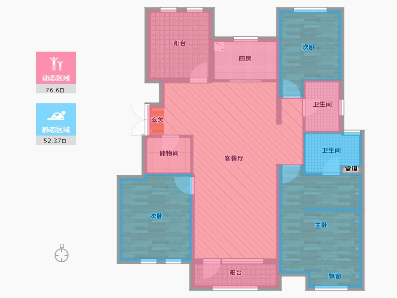 黑龙江省-双鸭山市-香溪悦府-114.56-户型库-动静分区