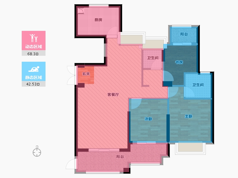 福建省-福州市-贵安新天地-97.58-户型库-动静分区