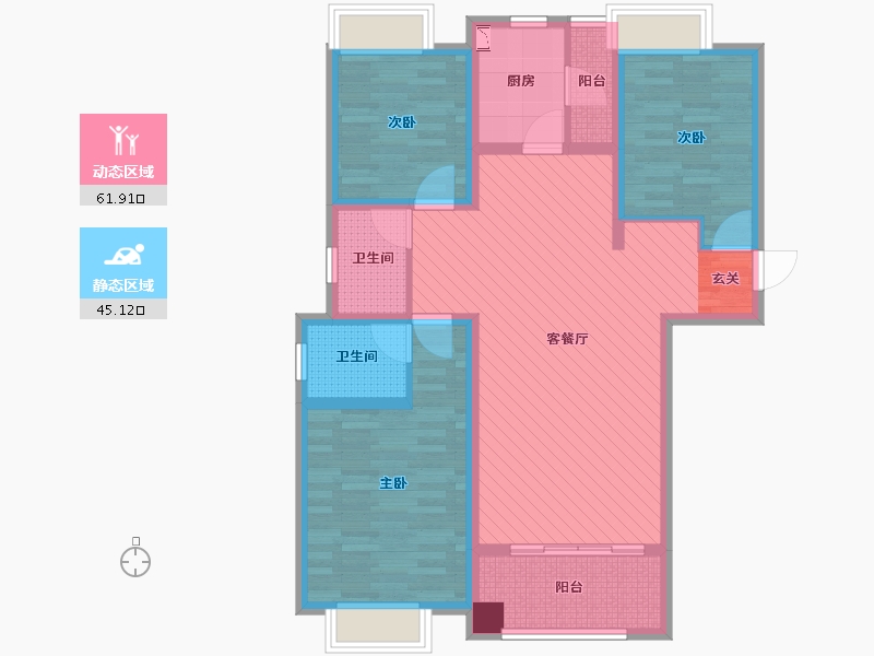 新疆维吾尔自治区-阿克苏地区-公务员小区-93.54-户型库-动静分区